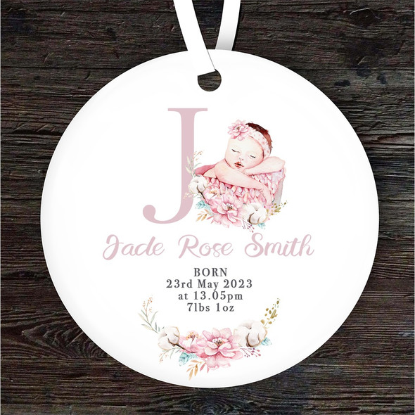 New Baby Girl New Baby Letter J Personalised Gift Keepsake Hanging Ornament