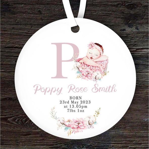 New Baby Girl New Baby Letter P Personalised Gift Keepsake Hanging Ornament