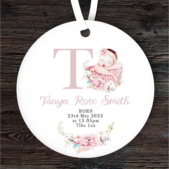 New Baby Girl New Baby Letter T Personalised Gift Keepsake Hanging Ornament