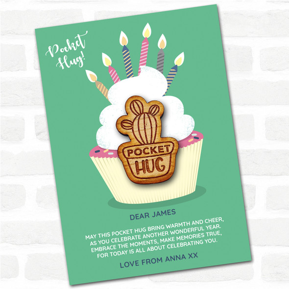 Cactus In A Pot Cupcake Happy Birthday Personalised Gift Pocket Hug