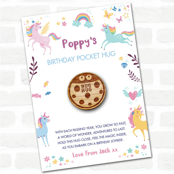 Ladybug Googly Eyes Kid's Girls Birthday Unicorn Personalised Gift Pocket Hug