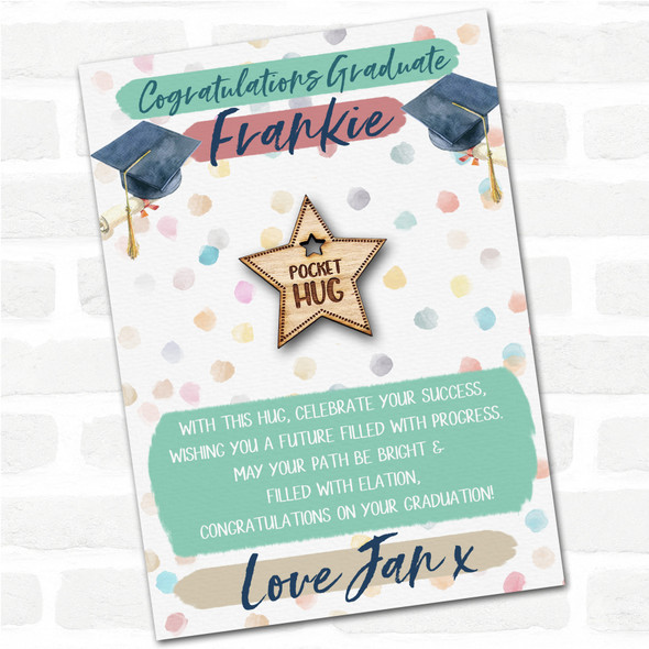 Star Hole Congratulations Graduate Graduation Personalised Gift Pocket Hug