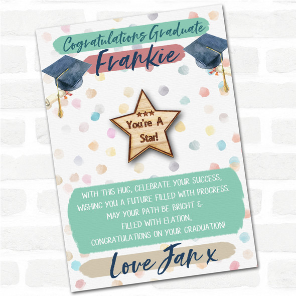 You're A Star Congratulations Graduate Graduation Personalised Gift Pocket Hug