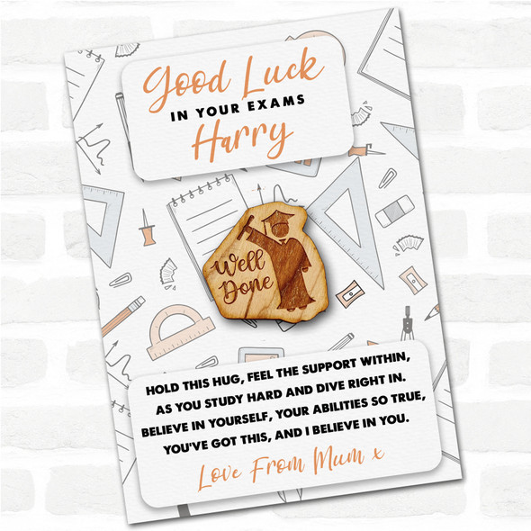Graduate Student Cap Scroll Good Luck In Your Exams Personalised Gift Pocket Hug