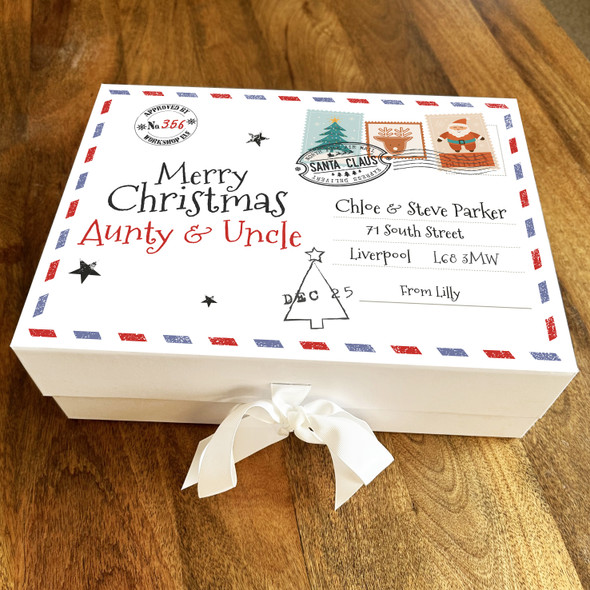 Aunty & Uncle Merry Christmas North Pole Air Mail Personalised Hamper Gift Box