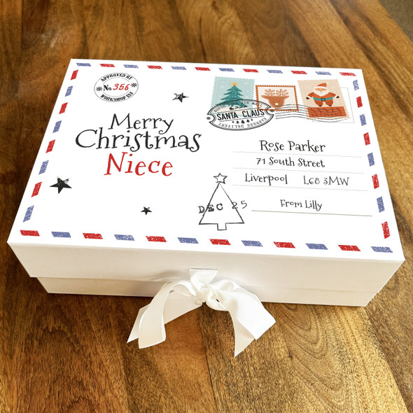 Niece Christmas North Pole Air Mail Personalised Xmas Hamper Gift Box