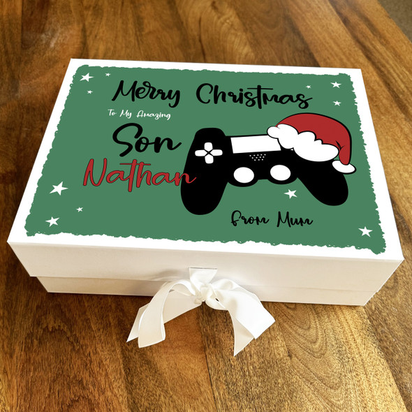Amazing Son Controller Santa Hat Merry Christmas Personalised Hamper Gift Box
