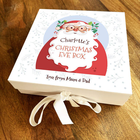 Cartoon Santa Claus Winter Branch Christmas Eve Box Personalised Gift Box