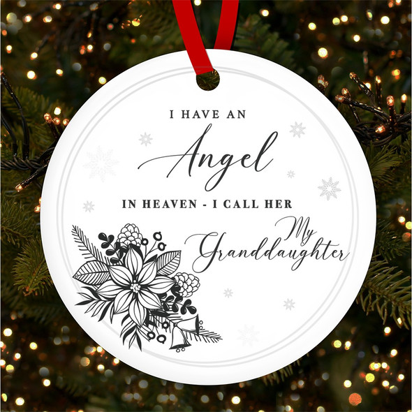 Granddaughter Memorial Angel In Heaven Custom Christmas Tree Ornament Decoration