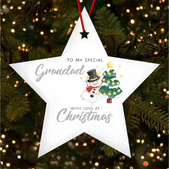 Special Grandad Snowman With Love Tree Custom Christmas Tree Ornament Decoration