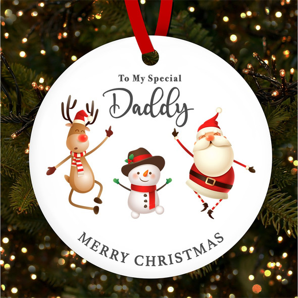 Special Daddy Characters Santa Reindeer Custom Christmas Tree Bauble Decoration
