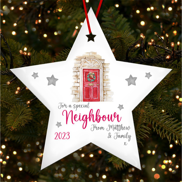 Special Neighbour Winter Front Door Custom Christmas Tree Ornament Decoration