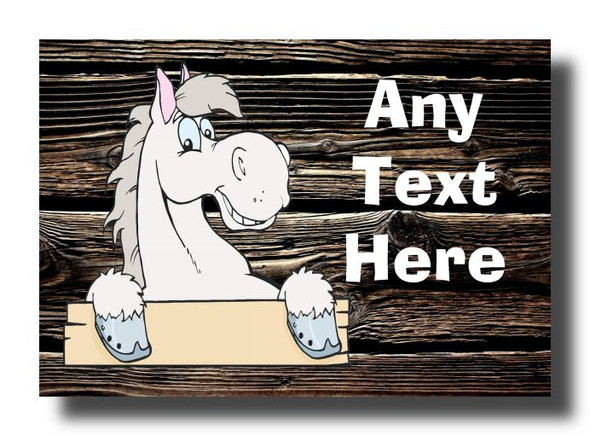 Grey Horse Dark Personalised Jumbo Fridge Magnet