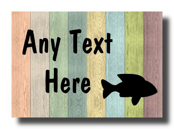 Pastel Wood Fish Personalised Jumbo Fridge Magnet