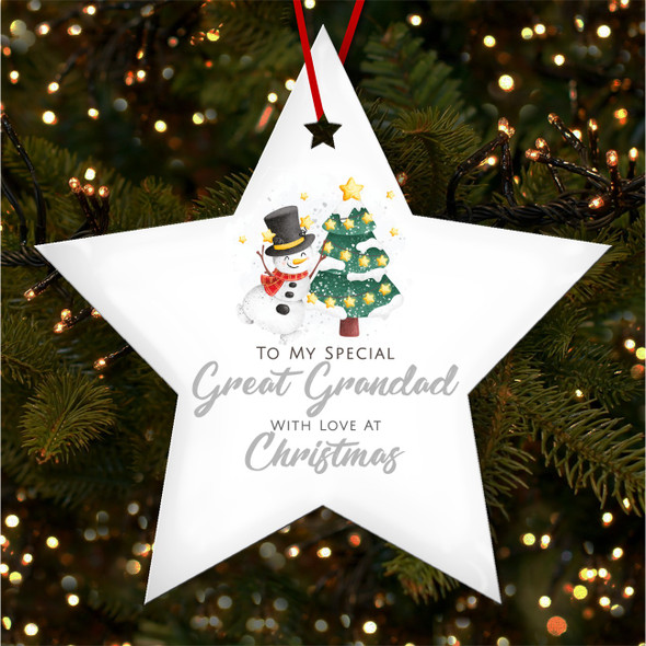 Special Great Grandad Snowman Tree Custom Christmas Tree Ornament Decoration