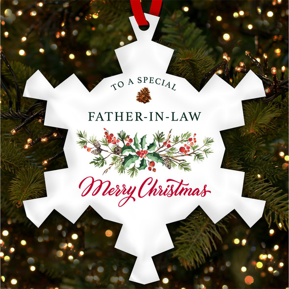 Special Father-In-Law Winter Personalised Christmas Tree Ornament Decoration