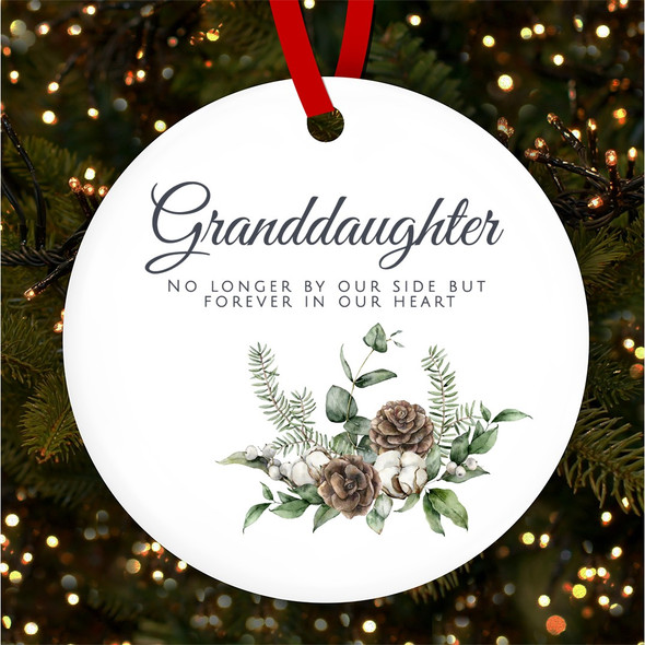 Granddaughter Memorial Pine White Custom Christmas Tree Ornament Decoration