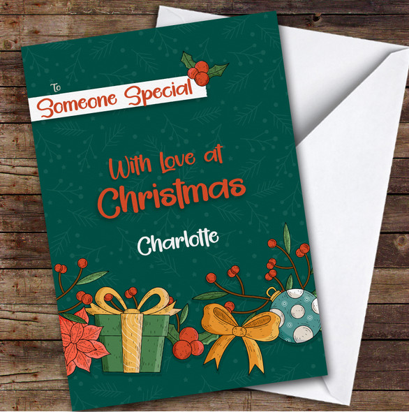 Someone Special Decoration Custom Greeting Personalised Christmas Card