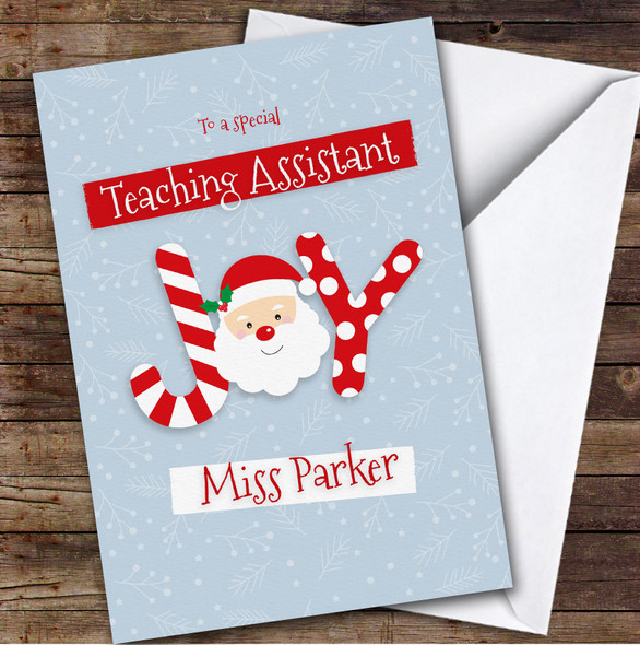 Teaching Assistant Santa Custom Greeting Personalised Christmas Card