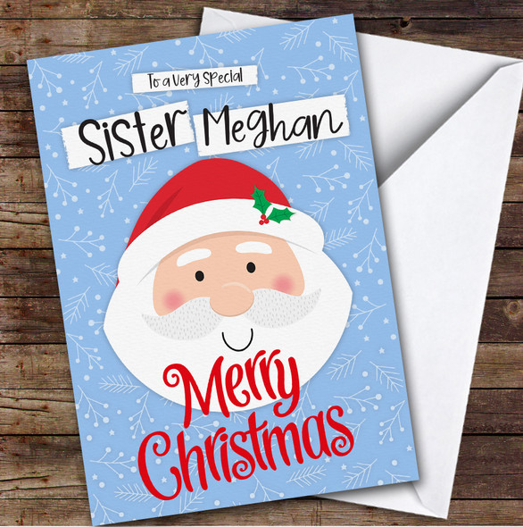 Sister Santa Custom Greeting Personalised Christmas Card