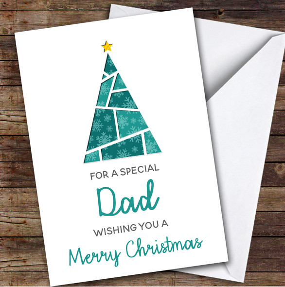 Dad Tree Custom Greeting Personalised Christmas Card