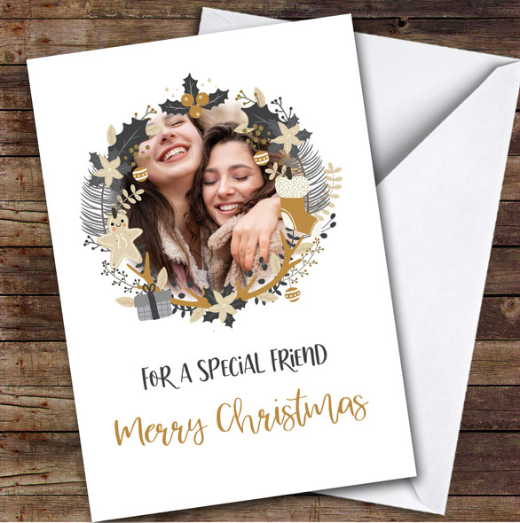 Special Friend Adult Photo Custom Greeting Personalised Christmas Card