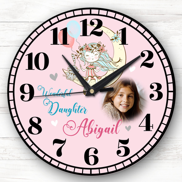 Daughter Gift Girl Pink Photo Custom Gift Personalised Clock