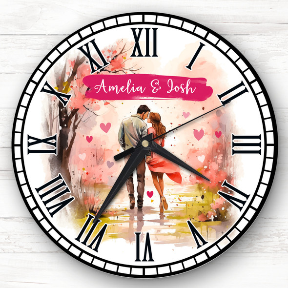 Romantic Walking Couple Gift Custom Gift Personalised Clock