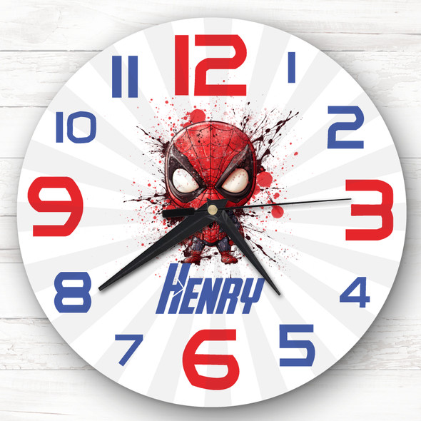 Baby Spiderman Superhero Boys Room Custom Gift Personalised Clock