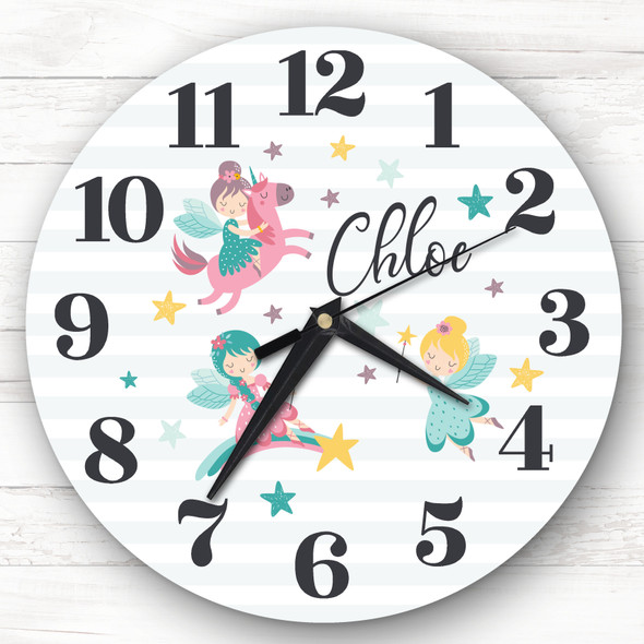 Pretty Fairies Girls Room Custom Gift Personalised Clock