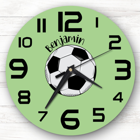 Football Green Boys Room Custom Gift Personalised Clock