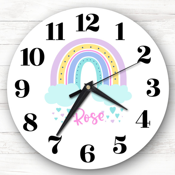 Rainbow Girls Room Custom Gift Personalised Clock