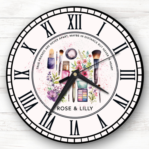 Watercolour Makeup True Friends Personalised Gift Personalised Clock