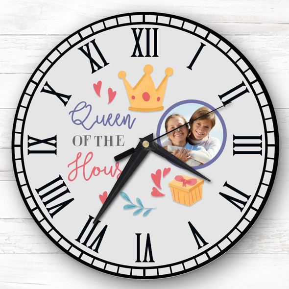 Queen Of The House Photo Mum Personalised Gift Personalised Clock