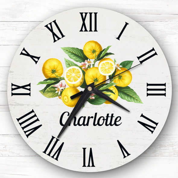 Retro Vintage Lemon Kitchen Personalised Gift Personalised Clock