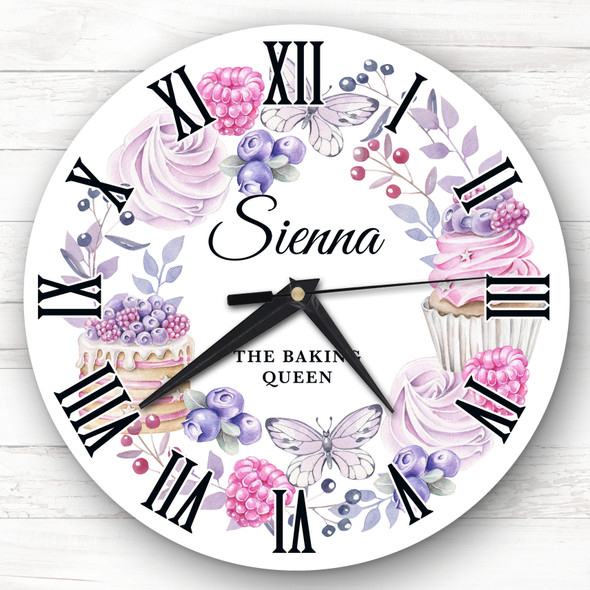 Baking Queen Cupcake Cake Personalised Gift Personalised Clock