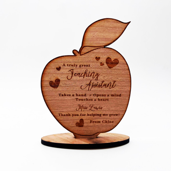 Apple Thank You Truly Great Teaching Assistant School Keepsake Personalised Gift