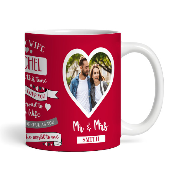 Gift For Wife Red Photo Hearts Tea Coffee Personalised Mug