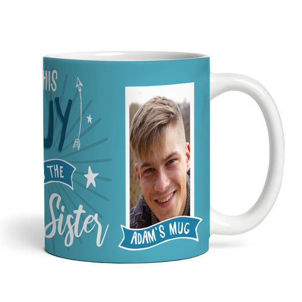 This Guy Has The Best Sister Gift For Brother Photo Blue Tea Personalised Mug