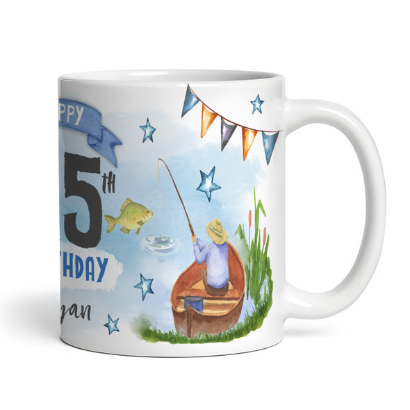 25th Birthday Gift Fishing Present For Angler For Him Photo Personalised Mug