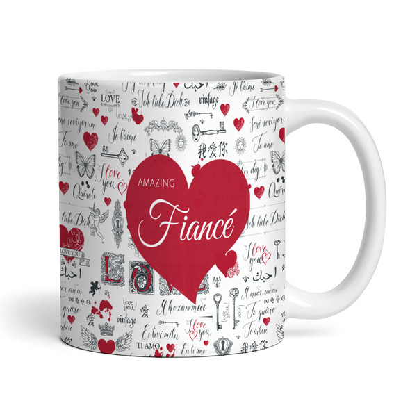 I Love You Multiple Languages Romantic Gift For Fiancé Personalised Mug