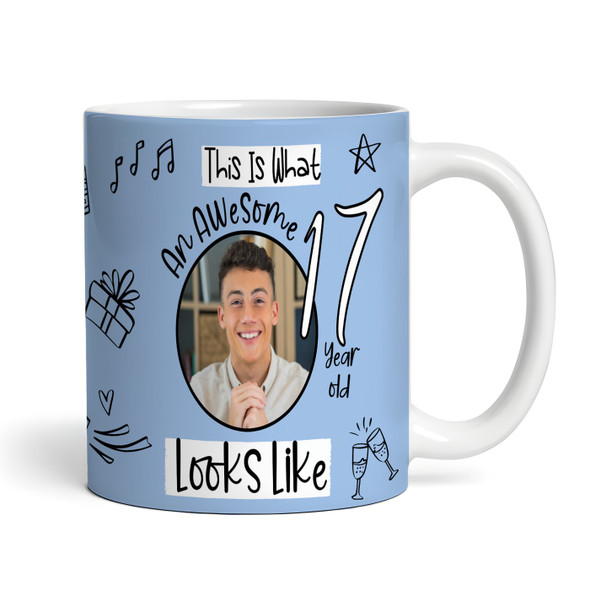 17th Birthday Gift For Boys Circle Photo Tea Coffee Cup Personalised Mug