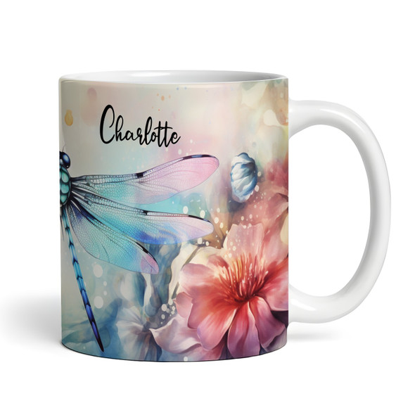 Stunning Pink Floral Dragonfly Name Tea Coffee Cup Custom Gift Personalised Mug