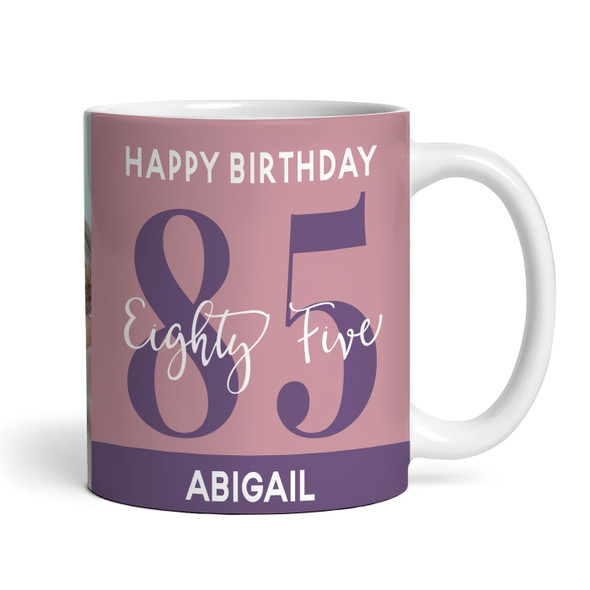 85th Birthday Photo Gift Dusky Pink Tea Coffee Cup Personalised Mug