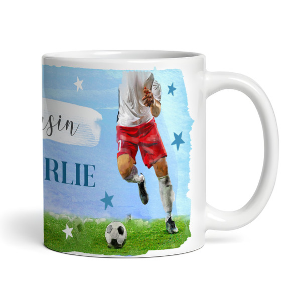 Gift For Cousin Football Player Soccer Photo Tea Coffee Cup Personalised Mug