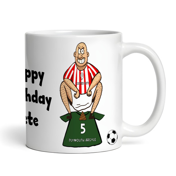 Exeter Shitting On Plymouth Funny Football Gift Team Rivalry Personalised Mug