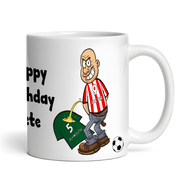 Exeter Weeing On Plymouth Funny Football Gift Team Rivalry Personalised Mug
