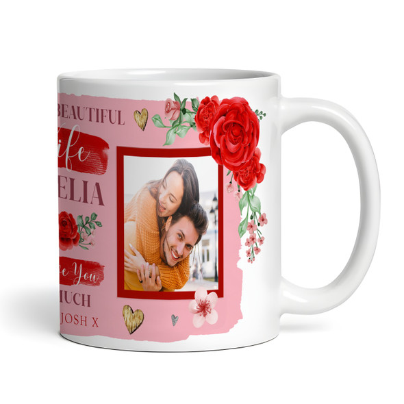 Gift For Wife Photo Flowers I Love You So Much Valentine's Day Personalised Mug
