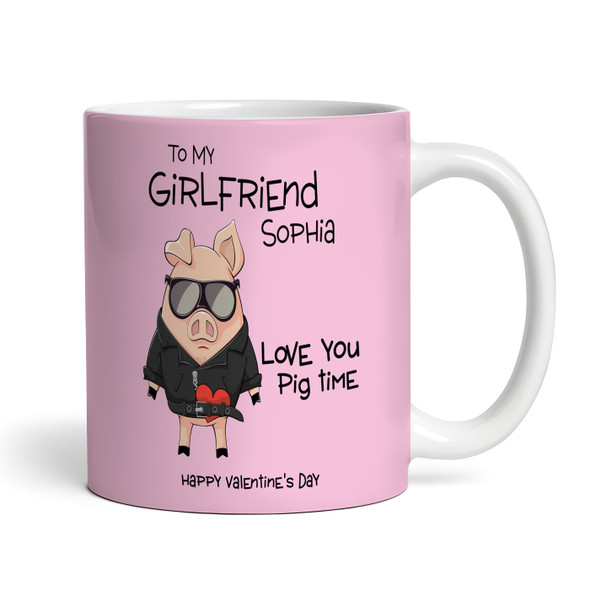 Funny Girlfriend Gift Pink Love You Pig Time Valentine's Day Personalised Mug