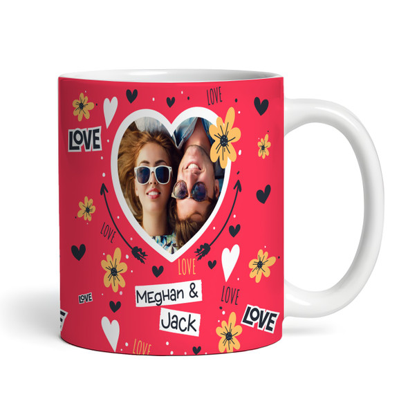 Love You Red Heart Photo Romantic Gift Valentine's Day Gift Personalised Mug